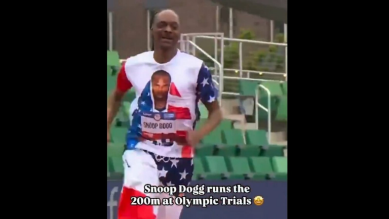 Snoop Dogg runs 200m exhibition race at the 2024 US Olympic Trials, joyous to finish in 34 seconds