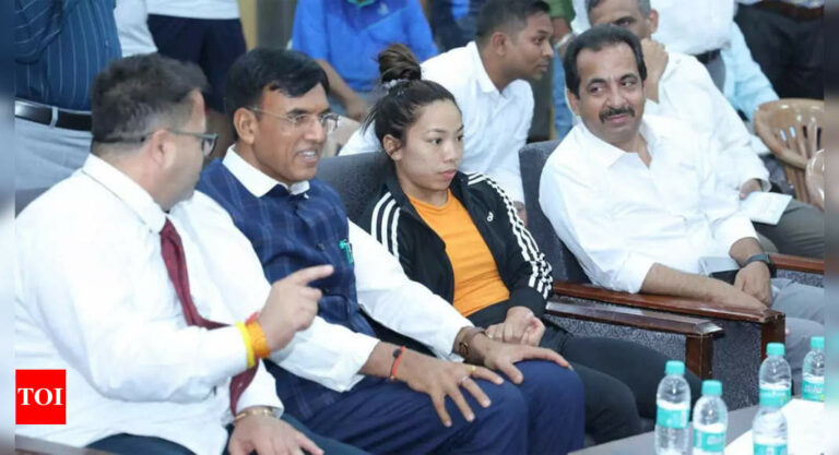 Sports Minister visits NIS Patiala and encourages Paris Olympics bound athletes